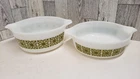 Pyrex Green Square Verde Flower 471 & 472