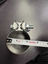 2 pieces Floshine 2.25 in Lap Joint Band...Pipe Clamps preformed Statriess Steel