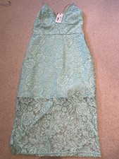 Gorgeous Mint Rare London Illusion Midi Lace Dress 10 RRP £49