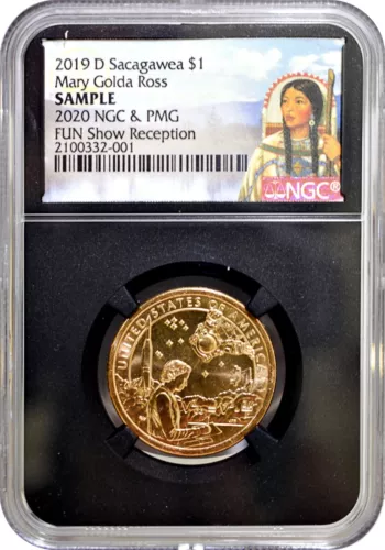 2019-D Sacagawea Dollar $1 NGC Sample FUN Show / Mary Golda Ross