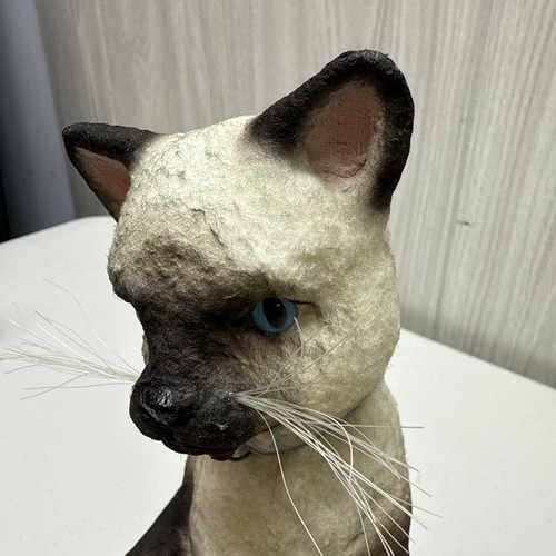 Craig C Yenke Co 10.5" Siamese Cat w/ Birdhouse Handcrafted Paper Mache Folk Art - Picture 14 of 23