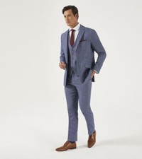 Skopes Men's Jude Jacket Herringbone in Blue 34 to 62 Short to Long
