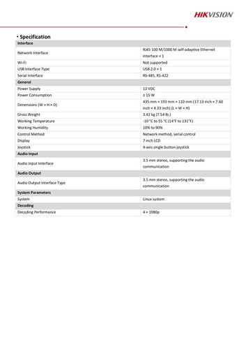 Hikvision 7" LCD Screen PTZ Camera Controller POE Network Decoding Keyboard - Afbeelding 4 van 5