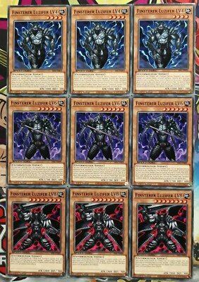 3x Finsterer Luzifer LV4+LV6+LV8 SS05-DEB10+DEB09+DEB08 Playset Common Yu-Gi-Oh