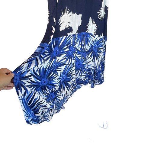 1 state beach maxi sun dress womans size XSmall navy blue white beach coverup - Picture 6 of 15