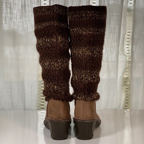 UGG Cresthaven Pullover Stiefel kniehoch braun Strick Keilabsatz Booties Größe 6 - Bild 7 von 11