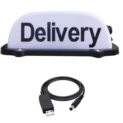 USB Rechargeable Delivery Sign Light  Sign for Car Roof with Magnetic Waterproof