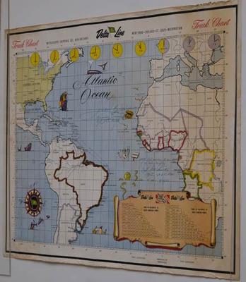 MISSISSIPPI SHIPPING NEW ORLEANS TO ARGENTINA DELTA TRACK CHART MAP POSTER 1953