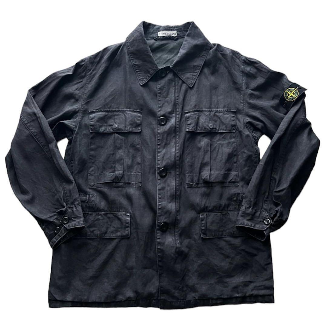 Vintage Stone Island Linen Multi Pocket Military Jacket Coat Vintage Stone Island Linen Multi Pocket Military Jacket Coat