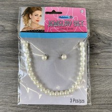 Fabulous 50  s Faux Pearl Jewelry Set Halloween Costume Accessory Dress Up