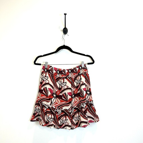 NWT By Anthropologie - Pink floral elastic smocked waist tiered skirt Small - Picture 8 of 10