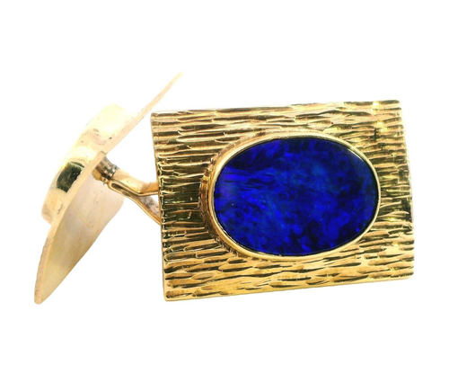 Exquisite 9ct Yellow Gold Opal Cufflinks – A Timeless Statement of Elegance - Picture 12 of 12