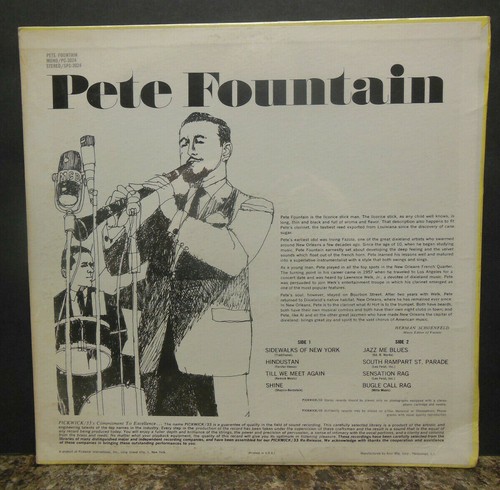 SEALED! Pete Fountain: Self Titled, SPC-3024, 12" LP Mint (E) - Picture 2 of 2