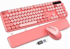 Wireless Keyboard and Mouse Combo - Cute Typewriter Keyboard with Detachable ...