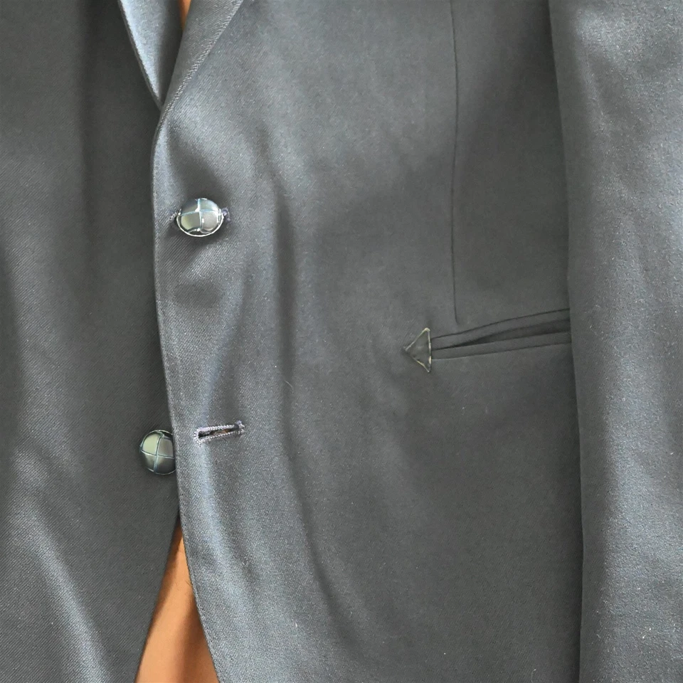 Abrigo Blazer De Colección Levi's 40R Azul Marino Poliéster Hecho en EE. UU. Yugo Occidental Para Hombres Deportivo Foto 3 de 4