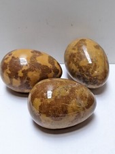 3 Stück Marmor Eier Ostereier Marmorkugeln Wohndeko Gartendeko Osterdeko 5xH7 cm