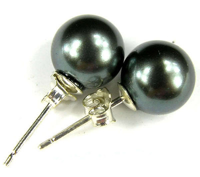 Multicolor South Sea Shell Pearl Stud Earrings – 8/10/12/14mm Round, Silver Screw Back – Imitation Pearl