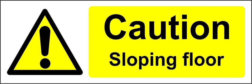 KPCM DISPLAY LTD Caution sloping floor safety sign