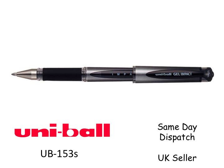 Un Ball Black Capped UM-153S Gel mpact Rollerball Pen Ball Pont Pens