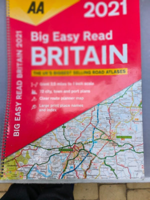 Big Easy Read Britain 2021 by AA spiral bound 2.5 miles to inch 194 colour pages