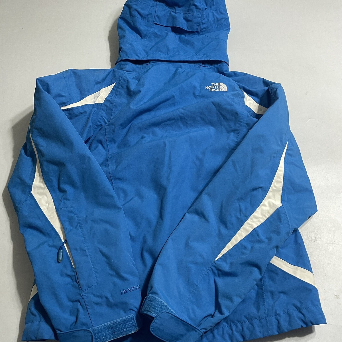 North Face Hyvent Hooded TB5M Blue Insulated Parka Jacket Womens