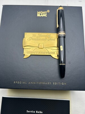 Montblanc 147 Traveller 75th Anniversary FP, 14K Broad Nib-Mint | eBay