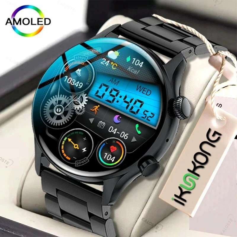 2022 NFC Smartwatch Men AMOLED 390*390 HD Screen Waterproof Bluetooth Call  New