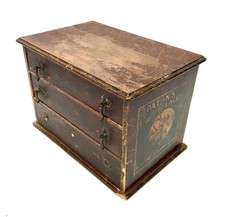 Antique Advertising - Paton's Laces Haberdashery Shop Counter Drawers Cabinet