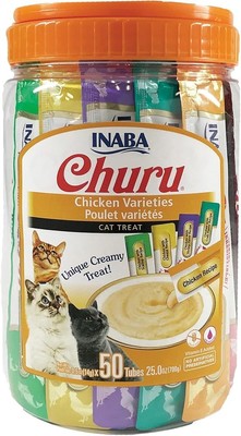 INABA Churu Cat Treats, Grain-Free, Lickable, Squeezable Creamy Purée Cat Treat/