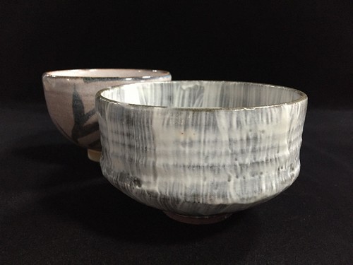 Z1237 Giapponese Ceramica Tè Cerimonia Ciotola Coppa Chawan 2pc Vintage Matcha - Zdjęcie 4 z 14