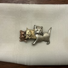 Vintage Cat Barrette/Hair Clip Metal Hade In France