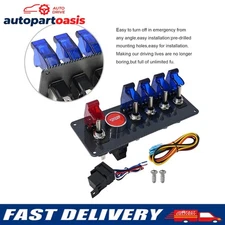 Ignition Switch Panel Car Racing Switch Panels with LED Toggle Push Button(12V)