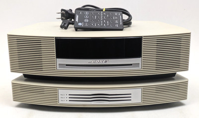 Bose Wave Music System III WHITE CD Player w/ Multi 3 CD Changer + Remote WORKS