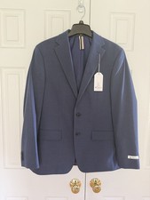 New Ben Sherman Original Navy Blue Single Breasted Blazer Slim Fit 41R 35W Lined