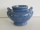 Vintage Brush MCcoy Art Crafts Era Speckled Blue Vellum Pottery Planter Vase Urn