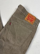 Levis 505 Regular Straight Fit Men s 36 x 32 Corduroy Jeans Timber Wolf / Tan