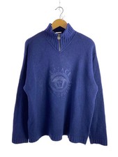 VERSACE JEANS COUTURE Knit Sweater (Thick) Large Wool NVY
