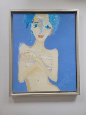 Original oil  by Neal Turner , Titled  '' Madame B.'' Signed , Info in the back.