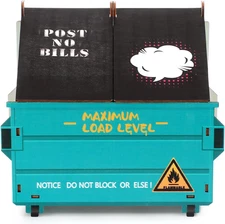 1 Set Dumpster Fire Caddy Desk Dumpster Pencil Holder with 50 Flame Note Cards O