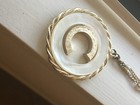Vintage Gold-Tone and Faux Pearl BSK B.S.K. Initial Letter C Pendant Necklace — photo 5
