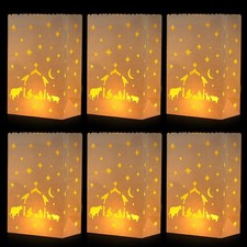 50 Pcs White Nativity Scene Luminary Bags Gift for Christmas Holiday Reusable