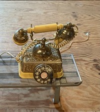 Vintage Radio Shack Tandy Victorian Style Telephone Ivory Gold Rotary Look Phone