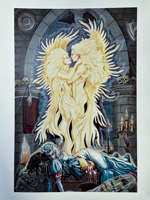 ''Romeo and Juliet Eternal Untion'' fantasy art print by P.D. Breeding-Black