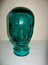 Vintage Glass Turquoise Blue Glass Head For Hats Wigs Accessories