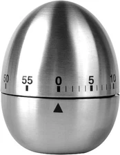 NEW Stainless Steel Creative Mechanical Rotate Timer Egg Shape Manual Countdown