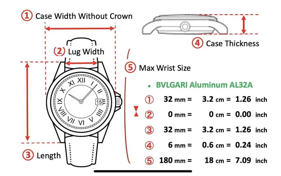 [Casi COMO NUEVO] BVLGARI Aluminio AL32A 32mm Esfera Blanca Cuarzo Reloj... - Imagen 2 de 4