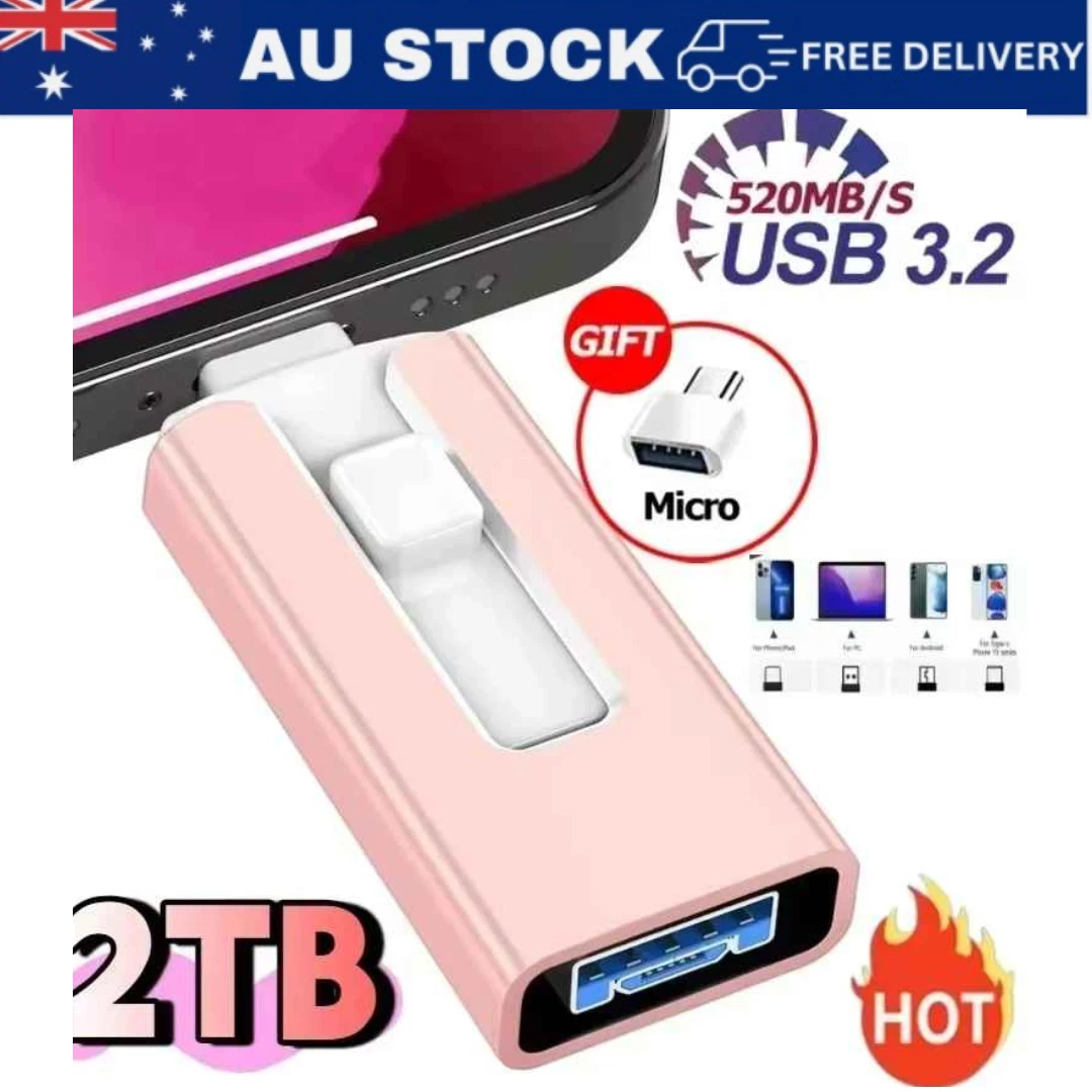 Certified 1TB Flash Drive for iPhone Type-C USB Memory Stick Memory Storage AU