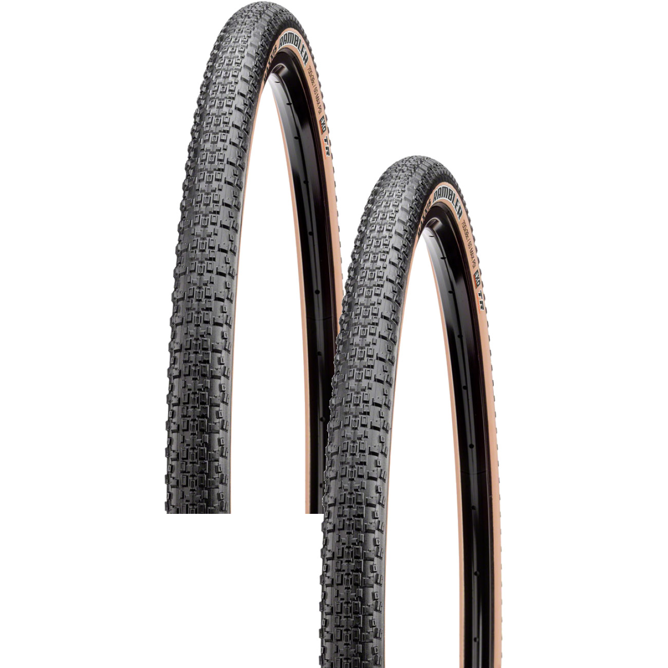 2 Упаковки бескамерной складной шины Maxxis Rambler 700 x 38 ЧерныйТемно-коричневый двойной 20590₽