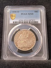 1858-O Seated Half Dollar PCGS XF45 Strong Strike