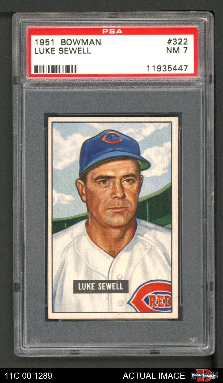 1951 Bowman #322 Luke Sewell Reds PSA 7 - NM